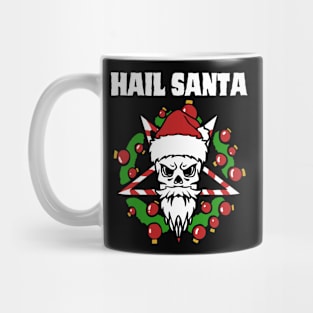 hail santa funny christmas satan santa skull Mug